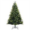 vidaXL Kunstkerstboom met scharnier 150 LEDs Groen 150 cm PVC en PE