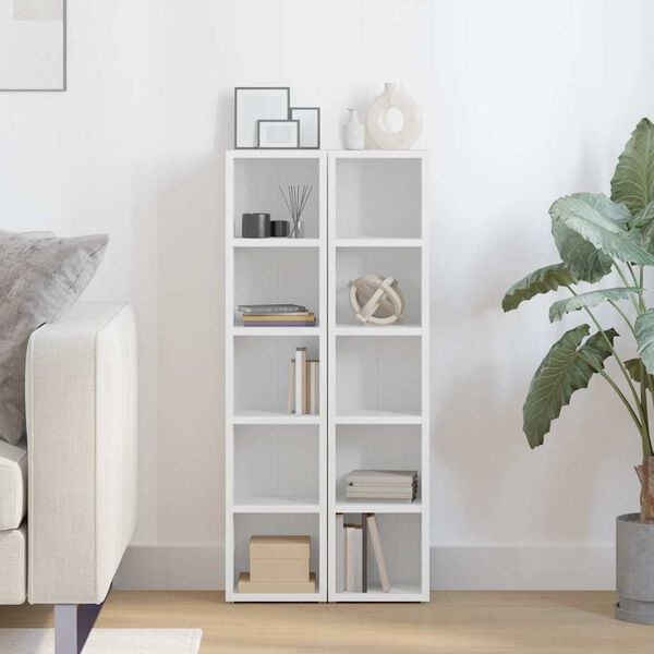 vidaXL Cd-kasten 2 st 21x16x93,5 bewerkt hout wit