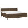 vidaXL Boxspring met matras stof donkerbruin 180x200 cm