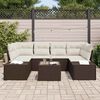 vidaXL Tuin Sofa Set met kussen 7 pcs Bruin poly rattan