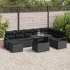 vidaXL Tuin Sofa Set 9 pcs Zwart Poly rattan en gepoedercoat staal