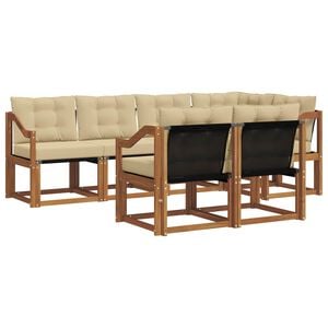vidaXL Buiten bankenset met kussen 7 pcs Natuurlijk en Beige