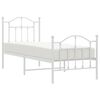 vidaXL Bedframe met hoofd- en voeteneinde metaal wit 75x190 cm
