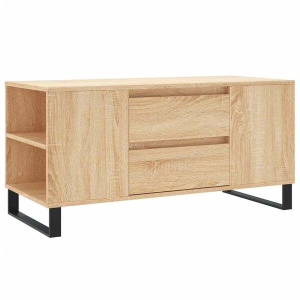 vidaXL Salontafel 102x44,5x50 cm bewerkt hout sonoma eikenkleurig