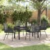 vidaXL Tuin eettafelset met kussen 5 pcs Zwart poly rattan