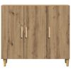 vidaXL Dressoir 90x34x80 cm bewerkt hout artisanaal eikenkleur