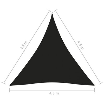 vidaXL Zonnescherm driehoekig 4x5x5 m oxford stof zwart