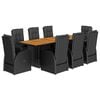 vidaXL 9-delige Tuinset poly rattan zwart