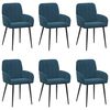 vidaXL Eettafelstoelen 6 st fluweel Blauw 57 x 50 x 85 cm