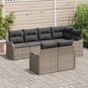 vidaXL Tuin Sofa Set met kussen met opslag 7 pcs Grijs Poly riet