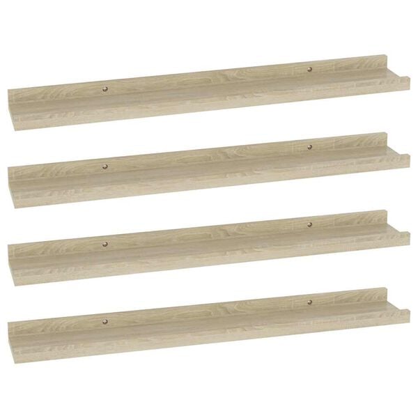 vidaXL Wandschappen 4 st 60x9x3 cm sonoma eikenkleurig