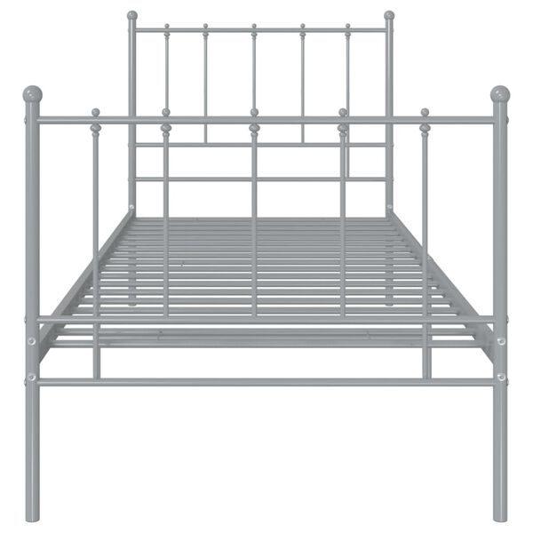 vidaXL Bedframe metaal grijs 100x200 cm