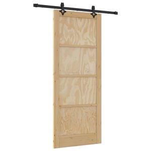 vidaXL Schuifdeur ORKDAL 86 x 211 cm Massief grenenhout Naturel