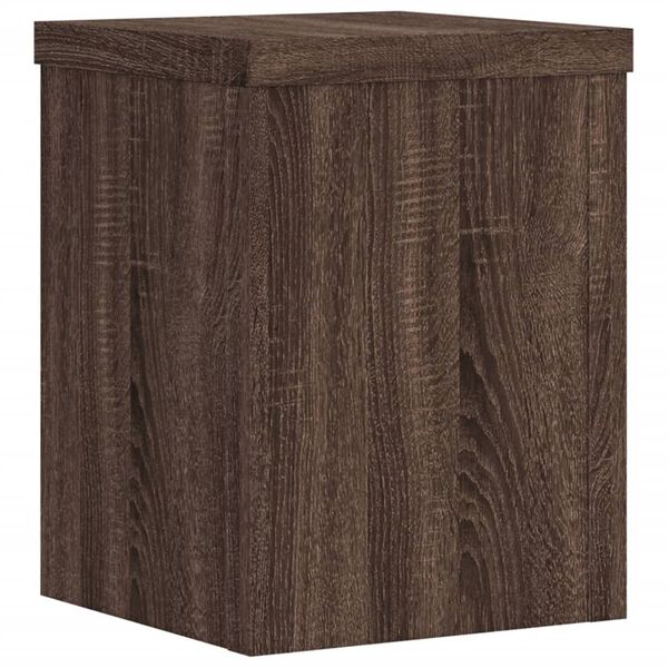 vidaXL Plantenstandaards 2 st 15x15x20 cm bewerkt hout bruin eiken