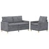 vidaXL Bankstel 2 st Lichtgrijs Polyester