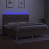 vidaXL Boxspring met matras en LED stof taupe 200x200 cm