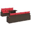 vidaXL Tuin Sofa Set met opslag 8 pcs Bruin Poly riet