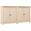 vidaXL Dressoirs 2 st 70x35x80 cm massief grenenhout grijs