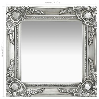 vidaXL Wandspiegel barok stijl 40x40 cm zilverkleurig