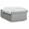 vidaXL Boxspring met matras stof lichtgrijs 120x200 cm