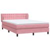 vidaXL Boxspring met matras fluweel roze 140x210 cm