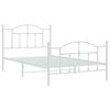 vidaXL Bedframe met hoofd- en voeteneinde metaal wit 107x203 cm