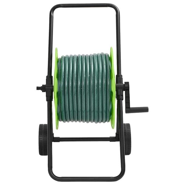vidaXL Slanghaspelkar en slangkoppelset 0,5" vrijstaand 50 m PVC groen