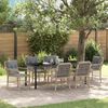 vidaXL Tuin eettafelset met kussen 7 pcs Beige poly rattan