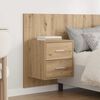 vidaXL Hoofdbord Met Kast met lade 3 pcs Artisan Eiken Bewerkt hout