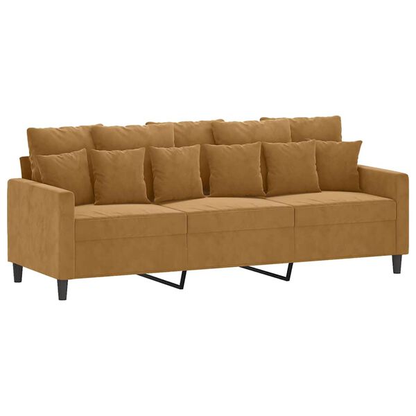 vidaXL 4-delige Loungeset met kussens fluweel bruin