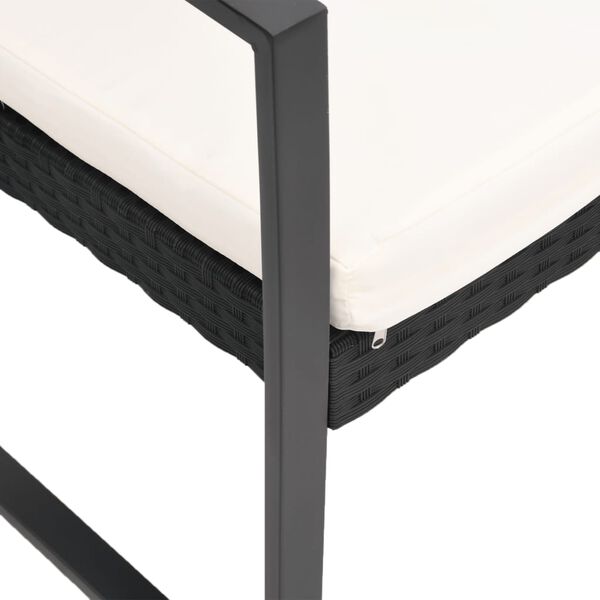 vidaXL 5-delige Tuinset met kussens polypropeen rattan zwart