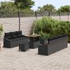 vidaXL Tuin Sofa Set met kussen met opslag met kussen 10 pcs Zwart