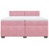 vidaXL Boxspring met matras fluweel roze 200x200 cm