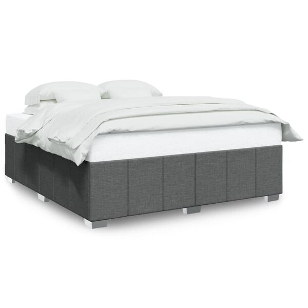 vidaXL Bedframe zonder matras stof donkergrijs 180x200 cm