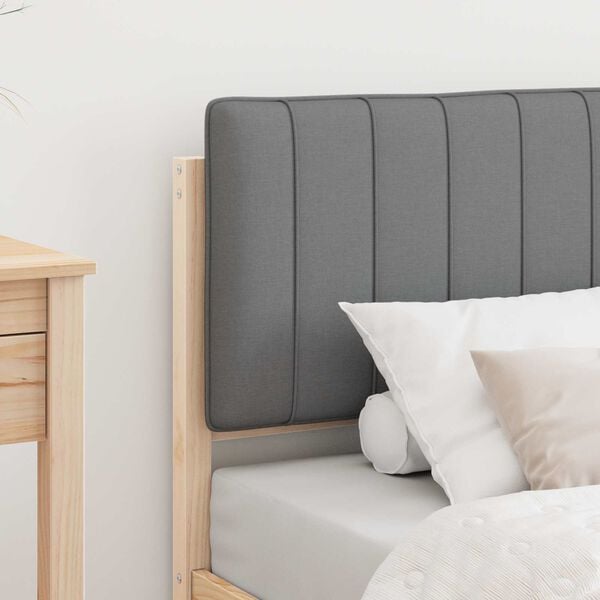 vidaXL Bedframe met Gevoerd Hoofdgedeelte Lichtgrijs 80 x 200 cm