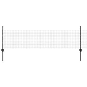 vidaXL gelast draadhek met palen 100 x 0,5 m PVC-Coated Staal Grijs