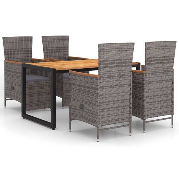 vidaXL 5-delige Tuinset grijs