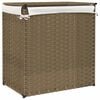 vidaXL Wasmand met 2 vakken 53x35x57 cm poly rattan