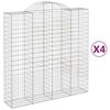 vidaXL Schanskorven 4 st gewelfd 200x50x200/220 cm ijzer