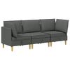 vidaXL Woonkamer Meubelset met kussen 3 pcs Donkergrijs Stof