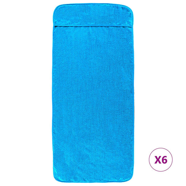 vidaXL Strandhanddoeken 6 st 400 g/m² 60x135 cm stof turquoise