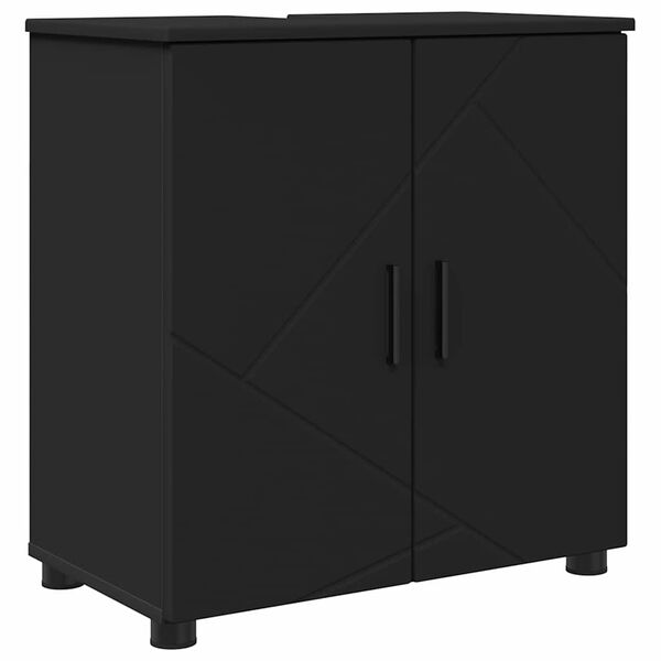 vidaXL Badkamer Kast Zwart 61 x 35 x 64 cm Bewerkt hout & Metaal
