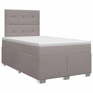 vidaXL Boxspringbed met matras met hoofdeinde Taupe 120 x 190 cm Stof