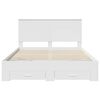 vidaXL Bedframe met hoofdeinde met lade Wit 150 x 200 cm Bewerkt hout