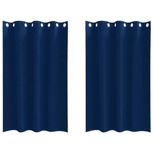 vidaXL Zwart-out Gordijnen met Ringen 2 pcs Donkerblauw 175 x 140 cm