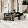 vidaXL 8-delige Loungeset met kussens poly rattan grijs