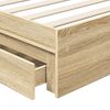 vidaXL Opslag bed met lade Sonoma Eiken 120 x 190 cm Bewerkt hout