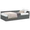 vidaXL Hoekbedframe met Matras Anders met hoofdeinde 2 st Grijs Stof