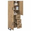 vidaXL Hoge kast met lade 2 pcs Artisan Eiken 69,5 x 34 x 180 cm