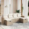 vidaXL 6-delige Loungeset met kussens poly rattan beige